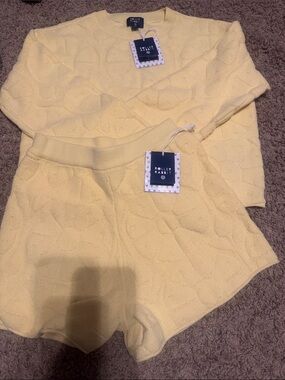 Roller Rabbit x Target Yellow Terry Sweatshirt & Shorts Set XS